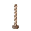 Creative Co-Op Tall Hand-Carved Mango Wood Twisted Taper Candle Holder,
