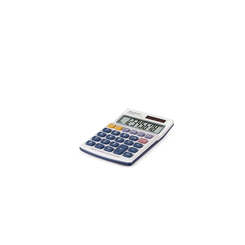 Sharp EL-250S Taschenrechner (8 Stellen, Solar- und Batteriebetrieb) Weiß