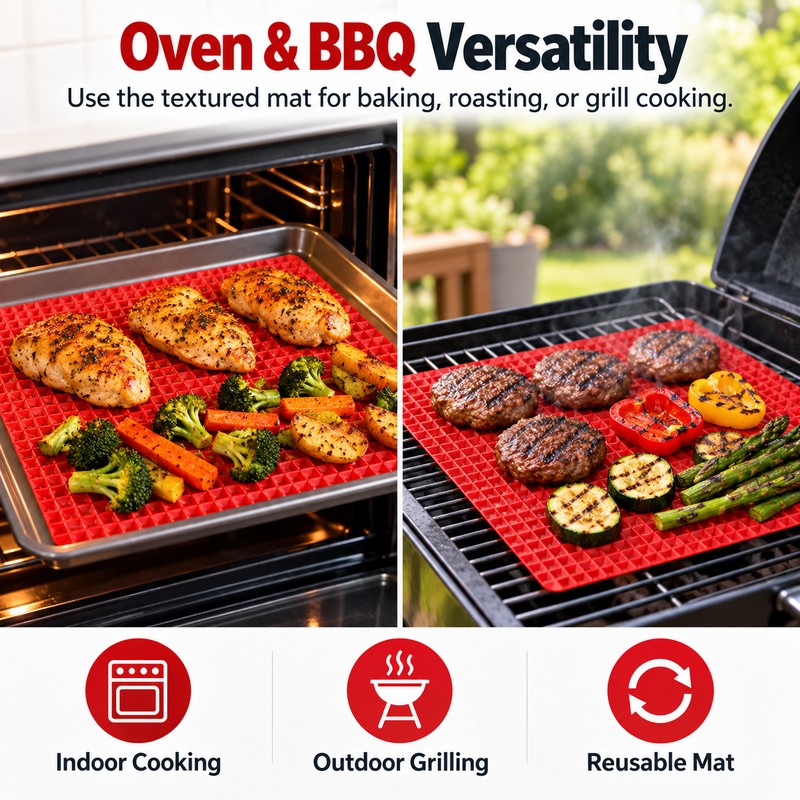 Silicone Pyramid Cooking Mat for Oven & BBQ – Non-Stick