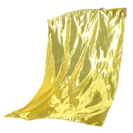 Wuchieal 53'' * 74'' Rectangle praise dance flags,Worship flags for dance church,mantos cristianos para danzar 1 Piece (Flex rod,Gold)