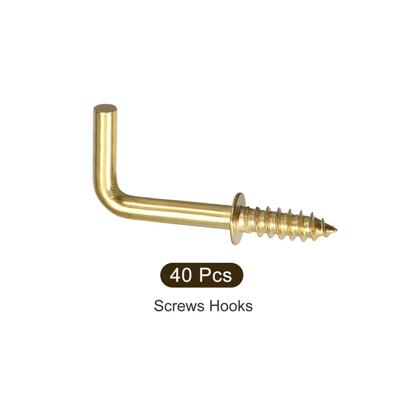 METALLIXITY Screw Hooks for Hanging (25mm/0.98") 40Pcs, Ceiling Hook Metal