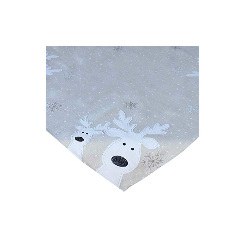 texpot Table Runner 40 x 140 cm Ecru White Silver
