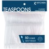 Classic Plastic Teaspoons (50 Count) - Durable Clear Plastic Spoons