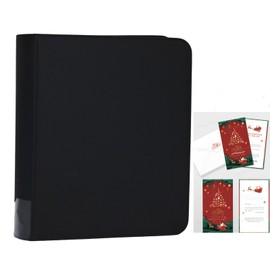 Magiarcana greeting card book organizer,christmas card photo album,birthday card organizer binder,for greeting card box keepsake storage and display,holds 84 cards (black)