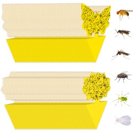 Stingmon 120 Pack Fruit Fly Trap for Indoors, Fungus Gnat Killer Indoor Sticky Traps for Mosquito and Flying Insects, Bug Pest Insect Catcher Killer for Houseplant