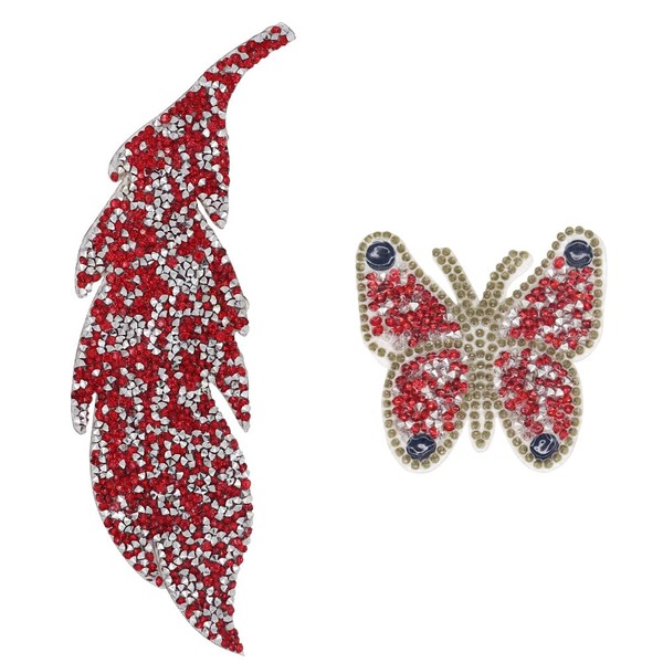 Chunlin Sew-On Iron-On Patch 1 Piece Embroidery Butterfly and Leaves