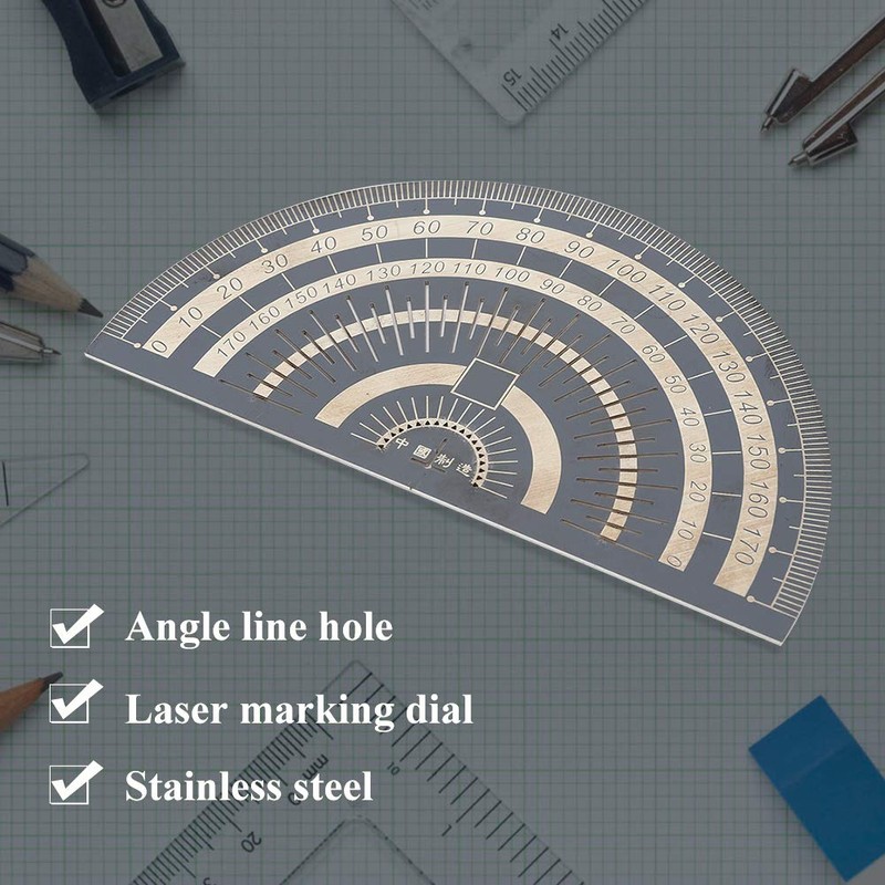 Precision Marking Protractor Protractor Angle Measuring Tool Electroplated Black Stainless