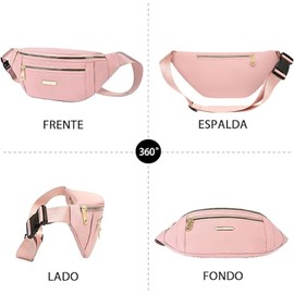 Riñonera Mujer, Cangurera Deportiva Bolsa de Pecho Correa Ajustable Bolso de Cintura Impermeable Ligero para Gimnasio, Marcha, Viaje Senderismo, Ciclismo, Running (Negro)