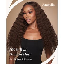 Arabella 5x6 Glueless Wigs Human Hair Chocolate Brown Lace Front Wig Human Hair 210% Density Wear and Go Glueless Wigs Human Hair Pre Plucked Pre Cut Pre Bleached (24 Inch, 5x6 Natural Curly)