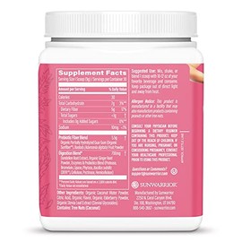 Sunwarrior Plant-Based Prebiotic Fiber Blend Powder | Probiotic Enzymes Sunfiber Soy Free Sugar Free Gluten Free Dairy Free | Strawberry Cooler 30 Ser