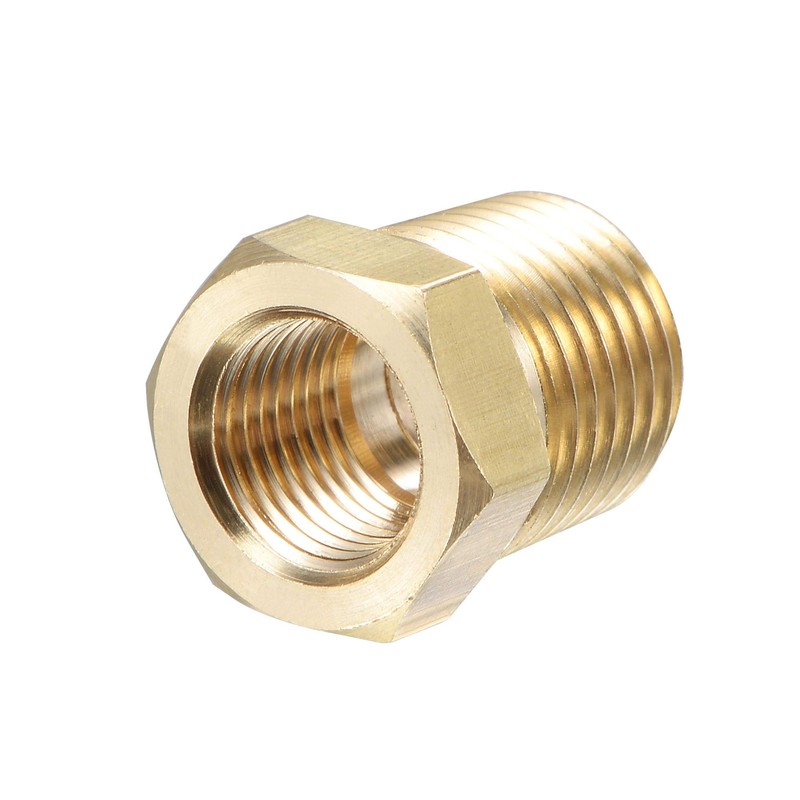 sourcing map Brass Pipe Fitting Reducer Adapter 1/4" BSPT Male