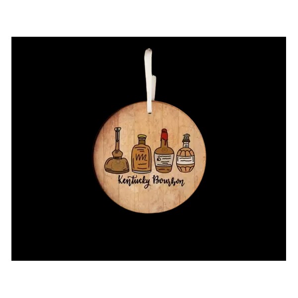 Joetta Marie Wooden Christmas Ornament, " Kentucky Bourbon" Design, 4