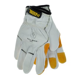 Tillman 1493 Super Premium True Fit Top Grain Goatskin Kevlar Gloves, White, Large