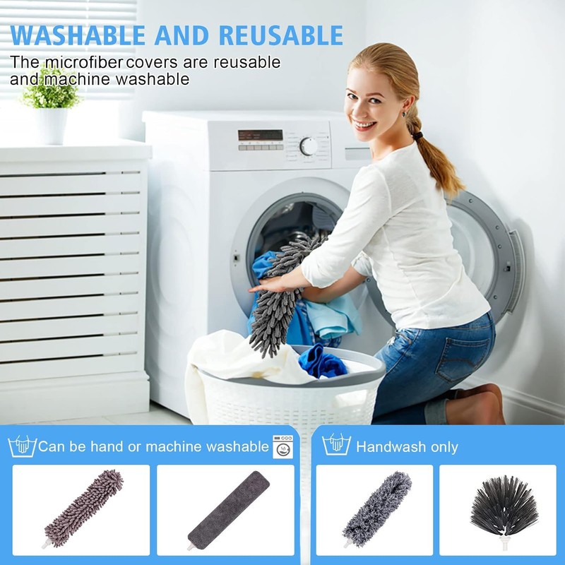 Duster for Cleaning 5-in-1 Kit, 100 Inches Duster with Extension