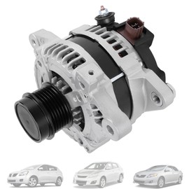 11385N Alternator Fit for Toyota Corolla 1.8L 2009-2013 & Matrix 1.8L 2009-2010 & for Pontiac Vibe 1.8L 2009-2010 100 Amp 12V CW 6-Groove Clutch Pulley Replaces# 270600T040 0986CR6103 AL3370X