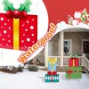 Christmas Outdoor Decor Stake,41.5" Metal Xmas Box Yard Sign,4 Pack