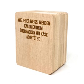 Set of 8 Raclette Coasters with Engraving, Calories (German Language)