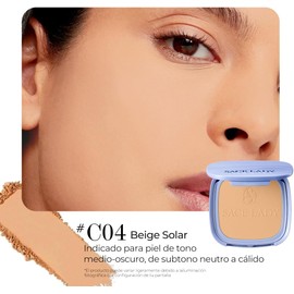 SACE LADY Flawless Master Polvo Compacto Waterproof，Maquillaje en Polvo Traslúcido，Control de Grasa y Brillo，Mate，SPF30 PA+++，C04 Beige Solar
