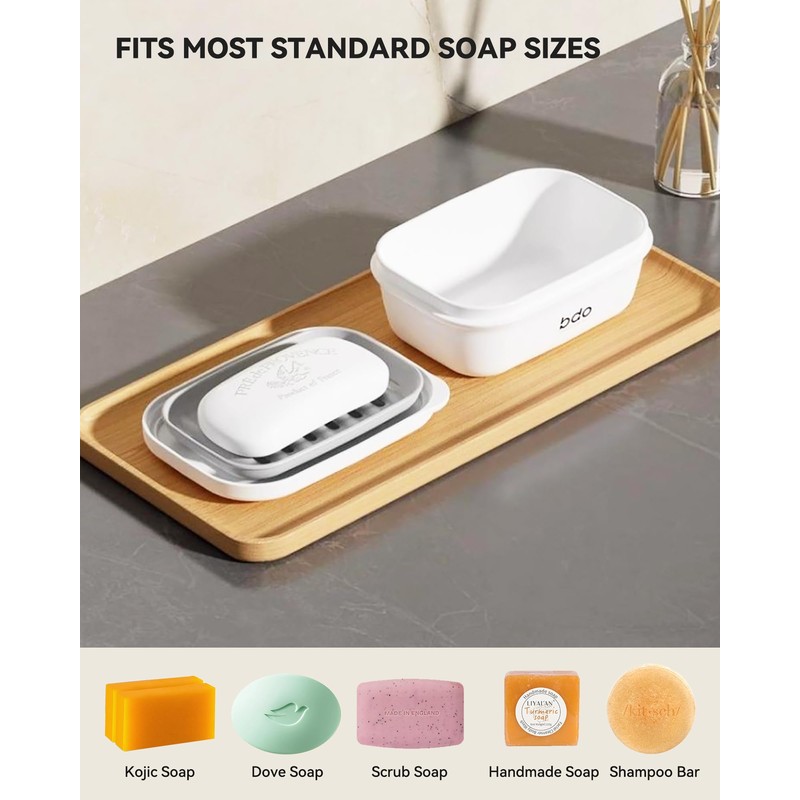 PEISAINOX Travel Soap Case with Lid,Leakproof Soap Holder with Drainage