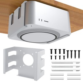 YushengTai Bracket for Mac Mini m4, Under-Desk Mount VESA Mount for Mac Mini M4, Metal Bracket Desktop Computer, Under Desk Stand Holder, Accessories Wall Mount for Office Home, Silver