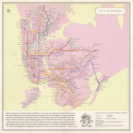 City of Women New York City Subway Wall Map (20 x 20 Inches)