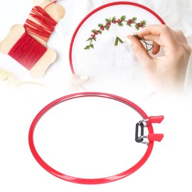 Plastic Cross Stitch Frame, 8.7 Inch Round Embroidery Hoop, DIY Sewing Tools, Sewing Frame, Handle, Craft Clip for Cross Stitch Quilting