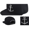 Bexxwell Snapback Cap Black with Anchor (Optimal Fit, Cap, Black,