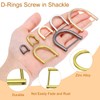 PATIKIL 1-1/2" D-Rings Screw in Shackle, 4 Pcs Horseshoe U