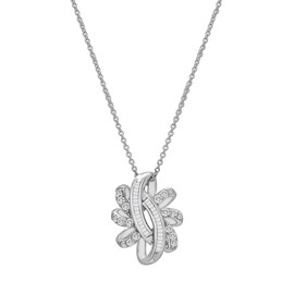 Timeless Love 1/4 CTTW Diamond Swirl Knot Pendant Set in Polished Sterling Silver, Necklace with 18" Cable Chain, Dainty Jewelry for Women, Women’s Fashion Pendants, Diamond Luxury Necklaces for Women