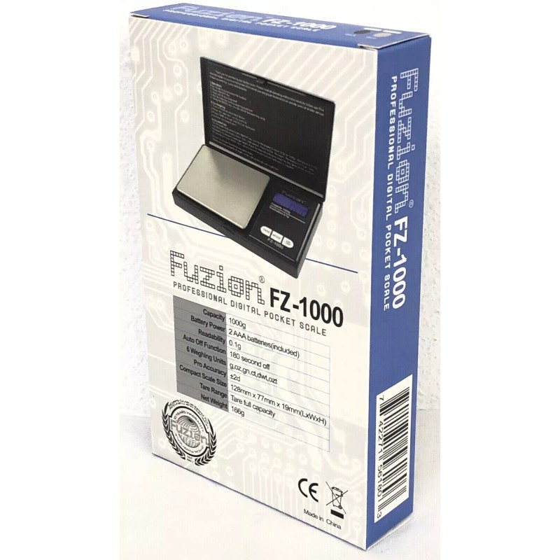 FUZION FZ-1000 - 1000GX 0.1G- PROFESSIONAL DIGITAL POCKET SCALE