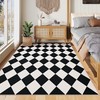 ARKIIKI 8x10 Washable Checkered Rugs for Bedroom, Black and White