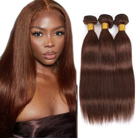 2 EC #4 ST Human Hair Bundles Extensions 12 14 16 Inch
