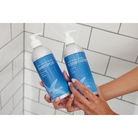 Plaine Products Eco-Friendly Shampoo and Conditioner - Rosemary, Mint, Vanilla - Sulfate Free, 16 oz (Refillable Bottles with Pumps)