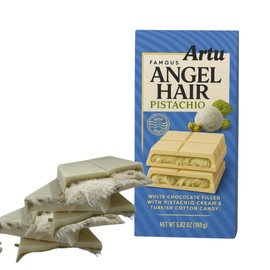 Dubai Chocolate Artu Angel Hair Bar 165g – Turkish Dairy Milk Chocolate Floss Bar with Pistachio Cream & Cotton Candy – Gourmet Dubai Candy Gift – Unique Middle Eastern Sweets