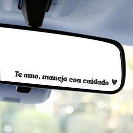 3pz Adesivi per Specchietto Retrovisore Te Amo Maneja Con Cuidado, Impermeabili in Spagnolo con Messaggio Motivazionale per Finestrini e Specchietti Retrovisori Dell'Auto