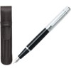 Sheaffer 300 Glossy Black Fountain Pen with Bright Chrome Cap,