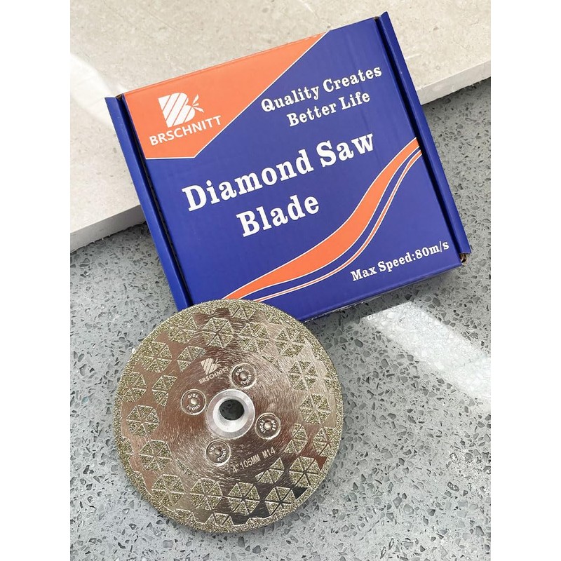 Electroplated Diamond Cutting Grinding Disc,BRSCHNITT 4 inch 105mm for Granite