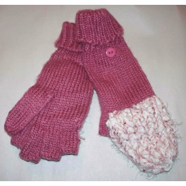 Time and Tru Cozy Pop Top Gloves "Rose Glitz" One Size - Combine Ship