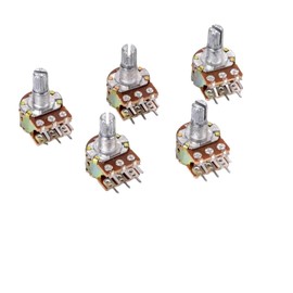 New 2024 5Pcs/Lot Wh148 Linear Potentiometer 15Mm Shaft 6 Pin, with Nuts Washers B10K B1K B2K B5K B20K B50K B100K B500K B1M Audio Accessories