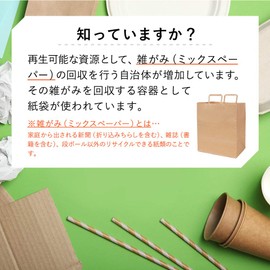 Nexa Paper Resource Recovery Bag with Handle, Paper Garbage, Miscellaneous Paper, Mixed Paper, Newspaper, Recycled, ECO, Environmentally Friendly, Approx. Width 11.8 x Depth 8.3 x Height 13.8 inches (30 x 21 x 35 cm), 5 Sheets