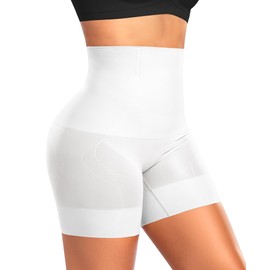 Womens Shapewear Shorts Tummy Control High Waist Shaping Shorts Seamless Body Shaper Underwear Slip Shorts Under Dresses (#1 White,Small)