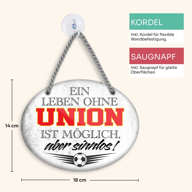 schilderkreis24 Tin Sign Football Sign "Ein Leben ohne Union ist