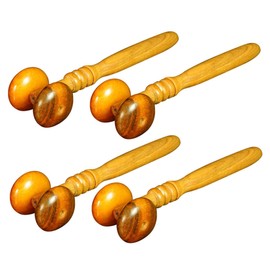 Mikinona 4pcs Wooden Massage Roller Practical Beauty Nose Massage Wheel for Deep Tissue Relief Durable Relaxation Tool for Back Neck Shoulders and Legs