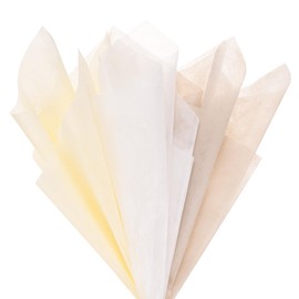 M METERXITY 60-Sheet Korean Cotton Wrapping Flower Paper, Waterproof Floral Wrapping Cotton Paper for Bouquets/Gift Packaging [White,Beige,Khaki]