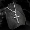 murtoo Cross Necklace for Men, Stainless Steel Embossed Cross Pendant