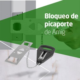 Amig - Portable Door Lock - Easy Hole Free Installation - Extra Protection for Home, Hotel, Bedroom - Security Lock - Anti-Theft Latch