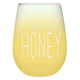 Slant Collections - Copa de vino sin tallo, 20 onzas, You Better Thrive Honey
