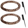 2pcs Overnight Curls Headband, Dual Use Rod Headband Round Leopard