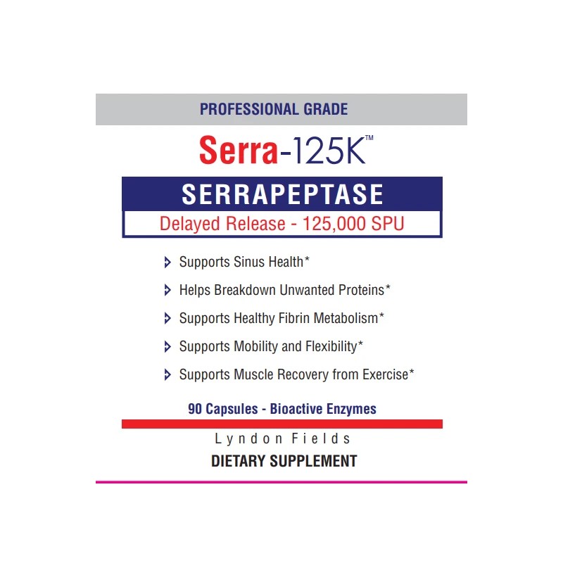Lyndon Fields Medical New Serra-125k Serrapeptase Enzyme 125,000 SPU Per