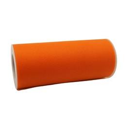 1PC Decorative Matte Tulle Roll/Spool 6 Inches x 25 Yards Polyester-Made Tulle Fabric DIY Craft Tutu Gift Wrap Bow Sewing Fabric Bridal Veil Wholesale Bulk (Orange)